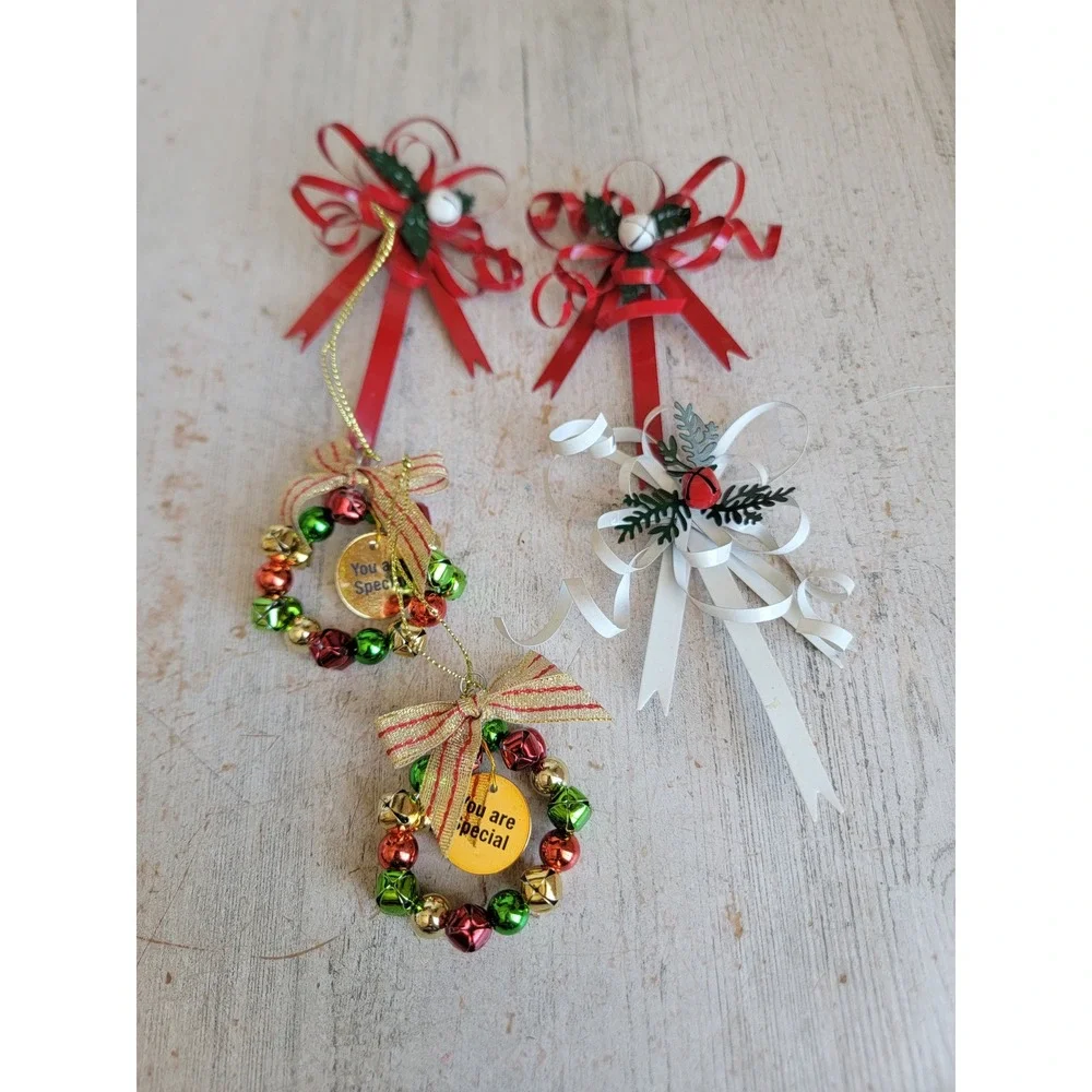 Vintage bow bell you are special set ornament metal Xmas home decor unique